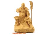 Guan Gong Sitting on Stone Figurine