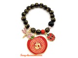 Harmony Apple Amulet with Ladybug & Dragonfly Om Mani Door Hanger