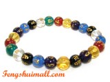 Mixed Crystal Om Mani Padme Hum Bracelet (8mm)